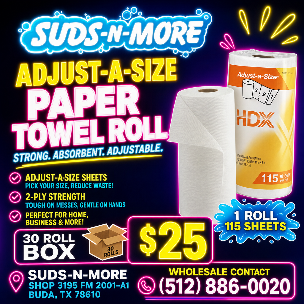HDX Adjust-A-Size Strong Absorbent Paper Towel Roll (30 Rolls Per Bundle)