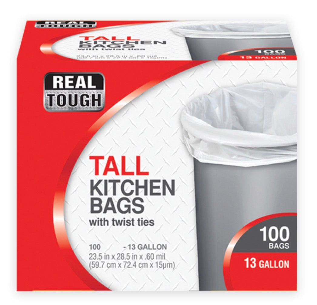 Real Tough Tall Kitchen Bag 13 GL 100 CT
