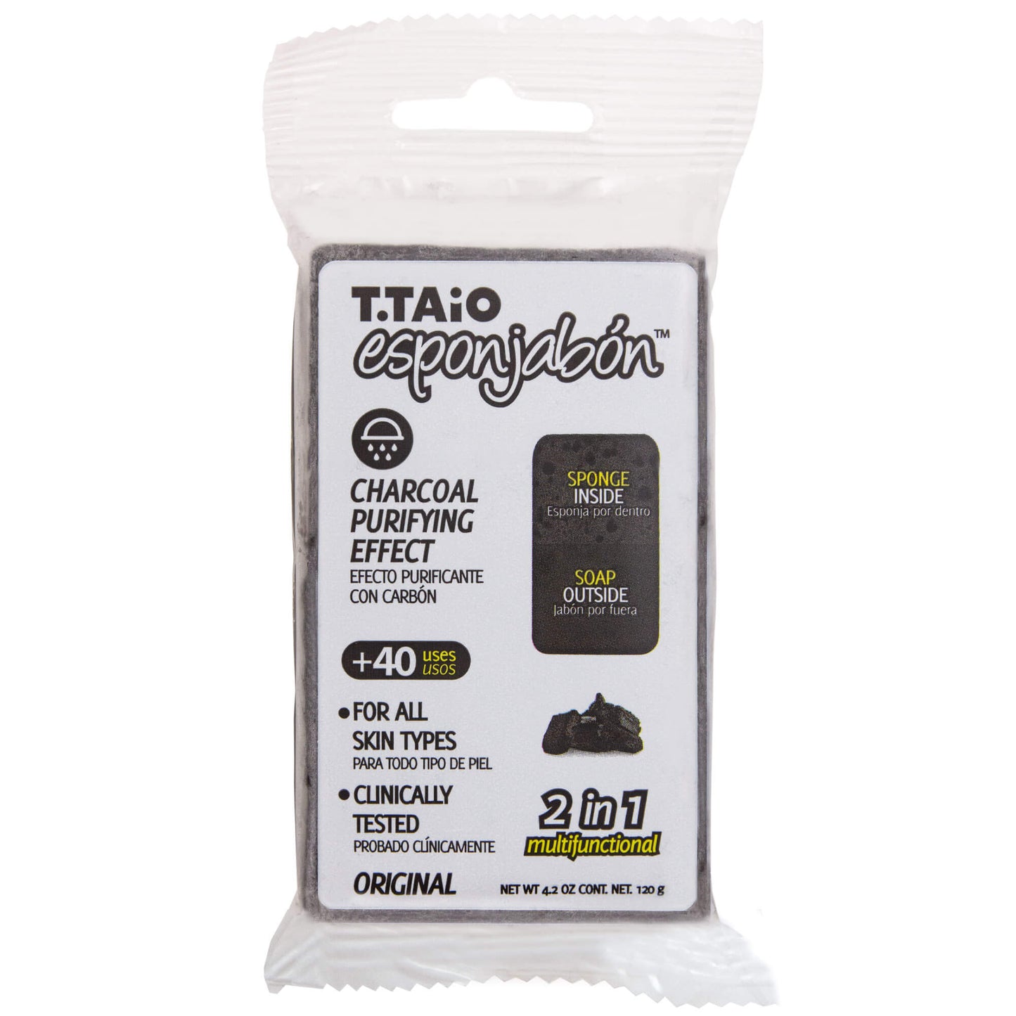 T.TAiO Esponjabon Charcoal Bar Soap - Purifying Effect