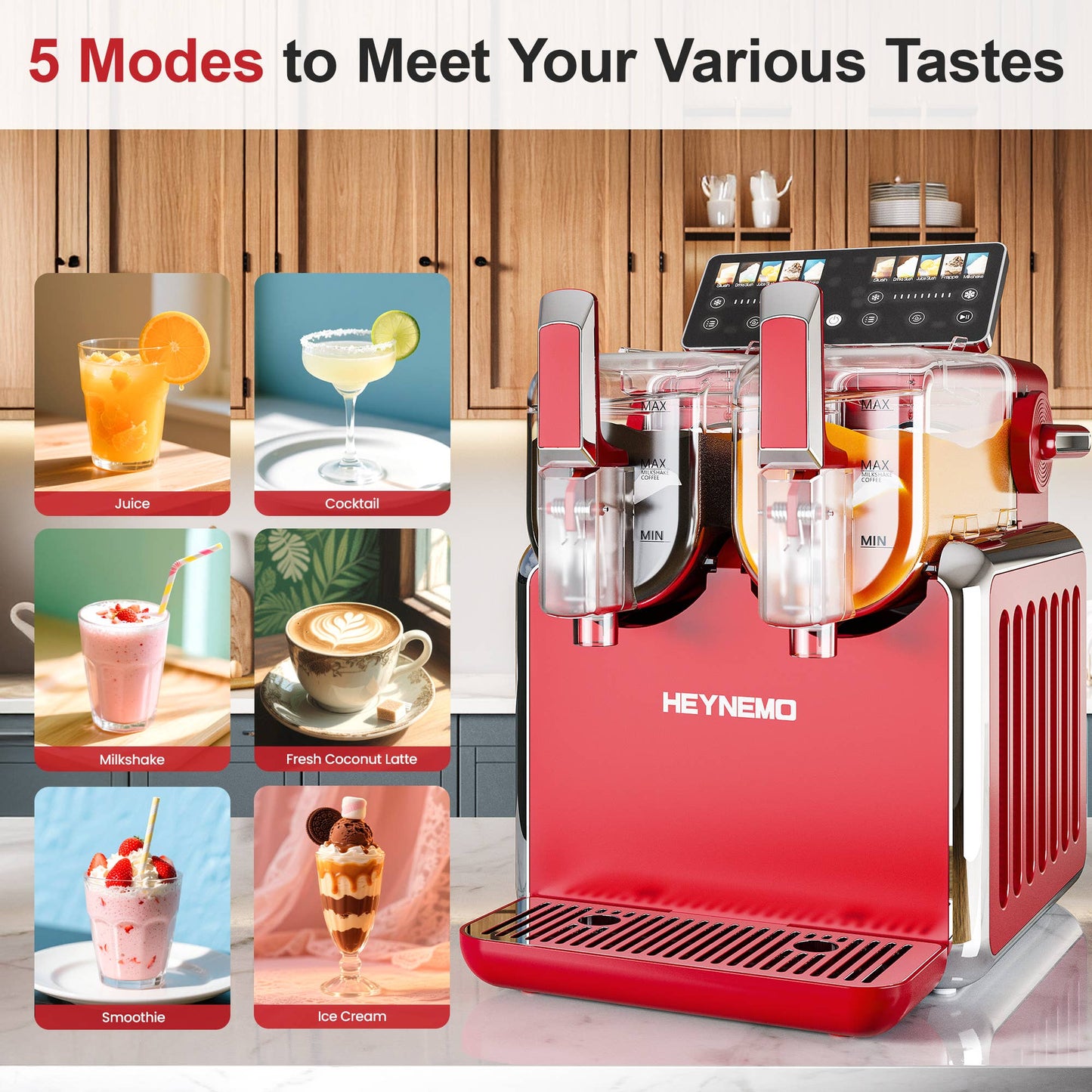 Heynemo - Dual-Tank Slushie Maker with Rapid Chill Technology & 5 Mode