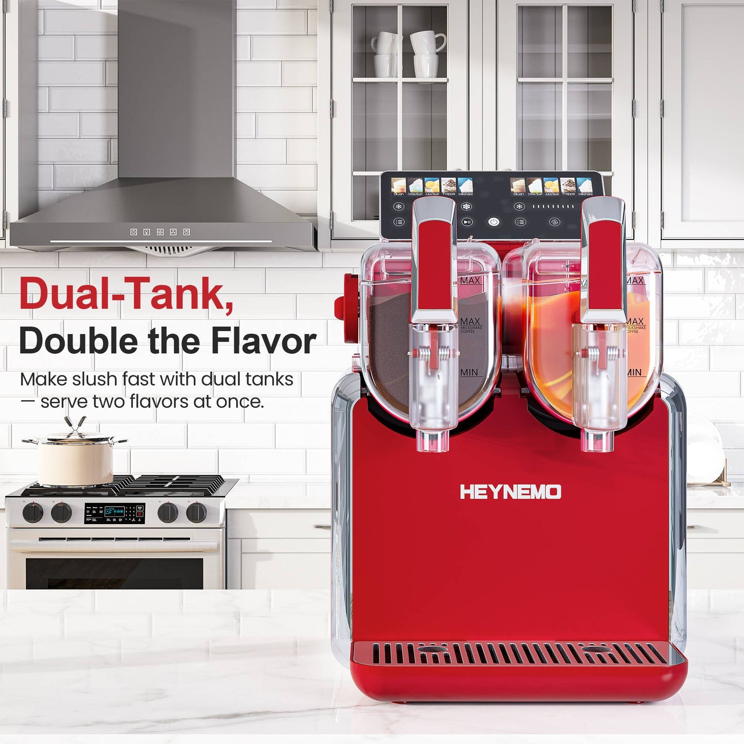 Heynemo - Dual-Tank Slushie Maker with Rapid Chill Technology & 5 Mode
