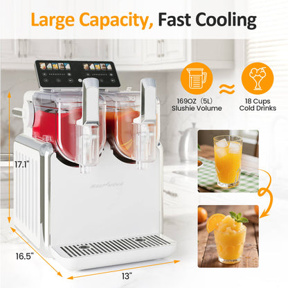 Heynemo - Dual-Tank Slushie Maker with Rapid Chill Technology & 5 Mode