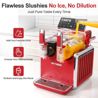 Heynemo - Dual-Tank Slushie Maker with Rapid Chill Technology & 5 Mode