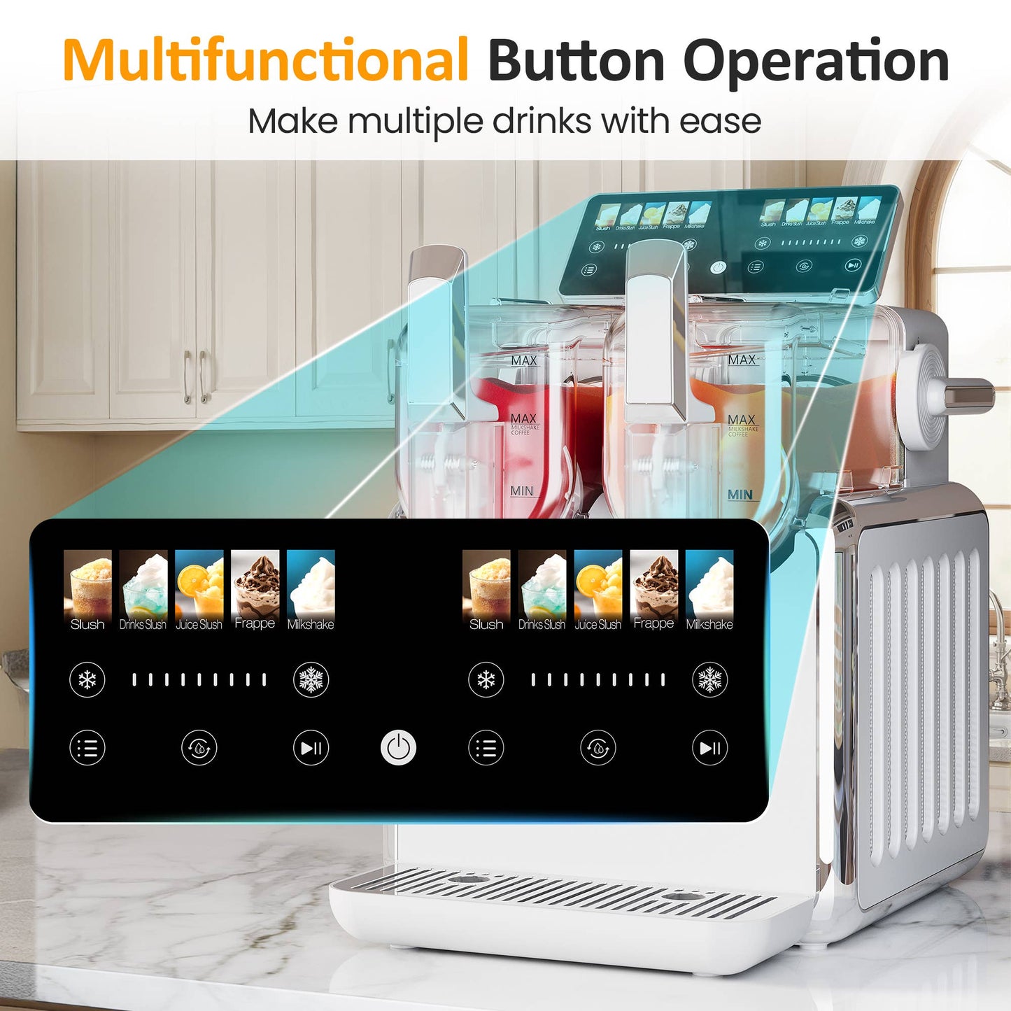 Heynemo - Dual-Tank Slushie Maker with Rapid Chill Technology & 5 Mode