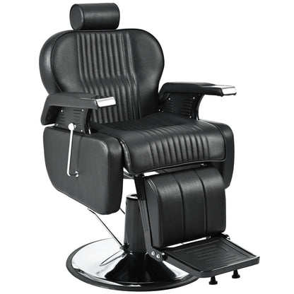 39F Inc. - Heavy Duty Reclining Hydraulic Barber Chair 360°Swivel Black