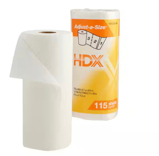 HDX Adjust-A-Size Strong Absorbent Paper Towel Roll (6 Rolls Per Bundle)