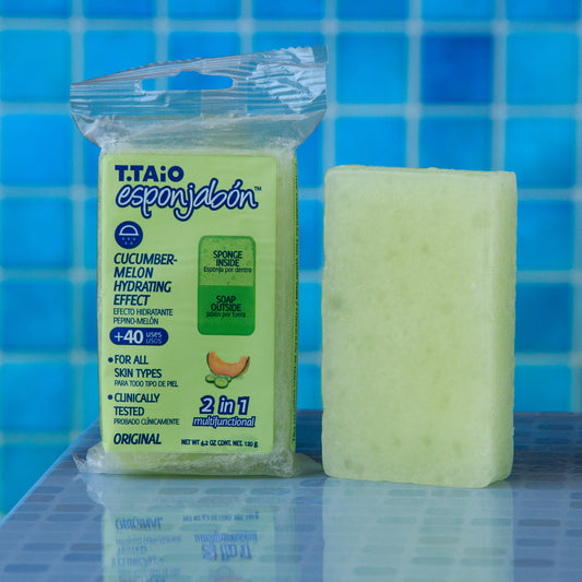 T.TAiO Esponjabon Bar Soap - Cucumber with Melon, Hydrating Effect