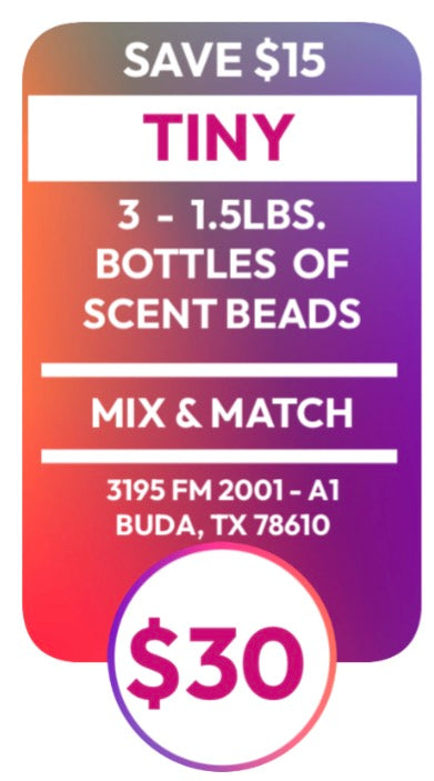 3  -  1.5LBS. BOTTLES  OF SCENT BEADS (TINY)