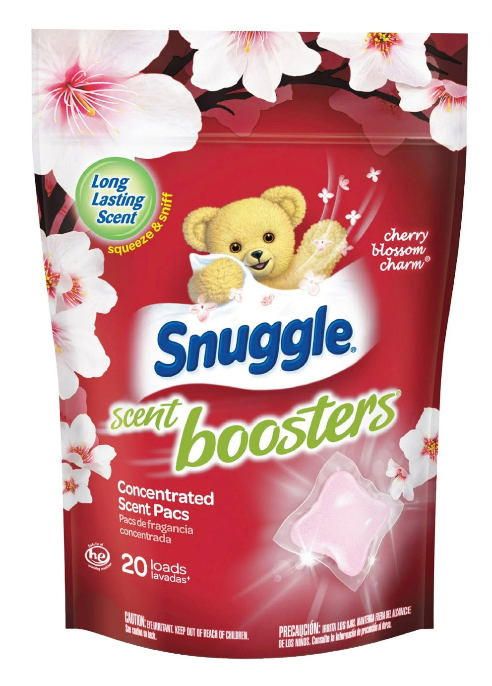 Snuggle Scent Boosters In-Wash Laundry Scent Pacs, Cherry Blossom Charm, 100 Count