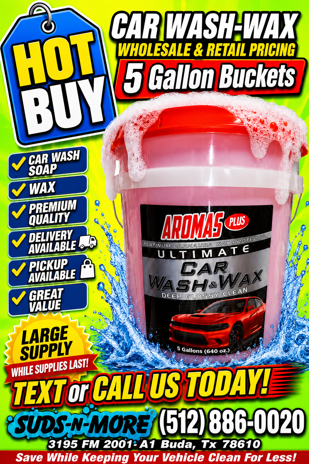 Aromas Plus Ultimate Car Wash + Wax 5 Gallons