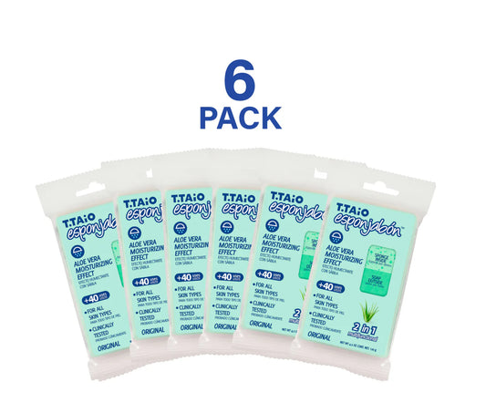 T.TAiO EsponJabon Aloe Vera - Moisturizing Effect - PACK OF 6 **FREE SHIPPING
