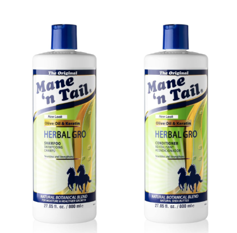 Mane 'n Tail Herbal Gro Shampoo and Conditioner Olive Oil Infused 27.05 Ounce Each **FREE SHIPPING