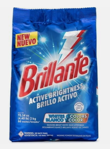BRILLANTE LAUNDRY DETERGENT POWDER 4.4 pounds.