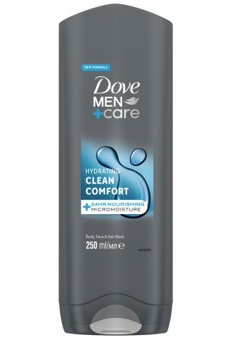 Dove Men+Care Hydrating 3-in-1 Hair, Face and Body Wash Clean Comfort 250 ml