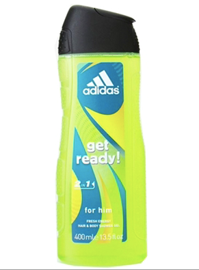 Adidas Get Ready! 2 In 1 Fresh Energy Hair & Body Shower Gel 13.5oz / 400ml