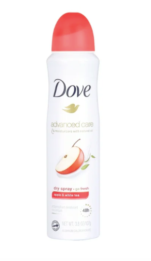 Dove Advanced Care Long Lasting Antiperspirant Deodorant Spray for Women Apple & White Tea, 3.8 oz