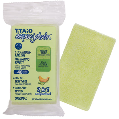 T.TAiO Esponjabon Bar Soap - Cucumber with Melon, Hydrating Effect