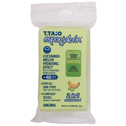T.TAiO Esponjabon Bar Soap - Cucumber with Melon, Hydrating Effect